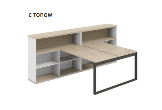 Комплект рабочих столов на 2 человека. С топом