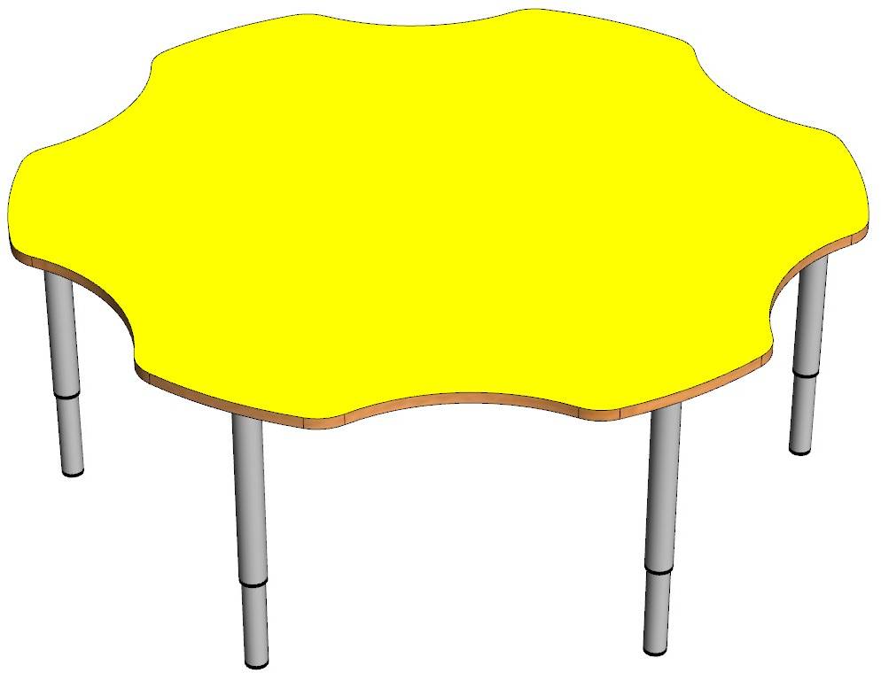 Стол "Ромашка" цельный (на регулируемых ножках (0-3гр)