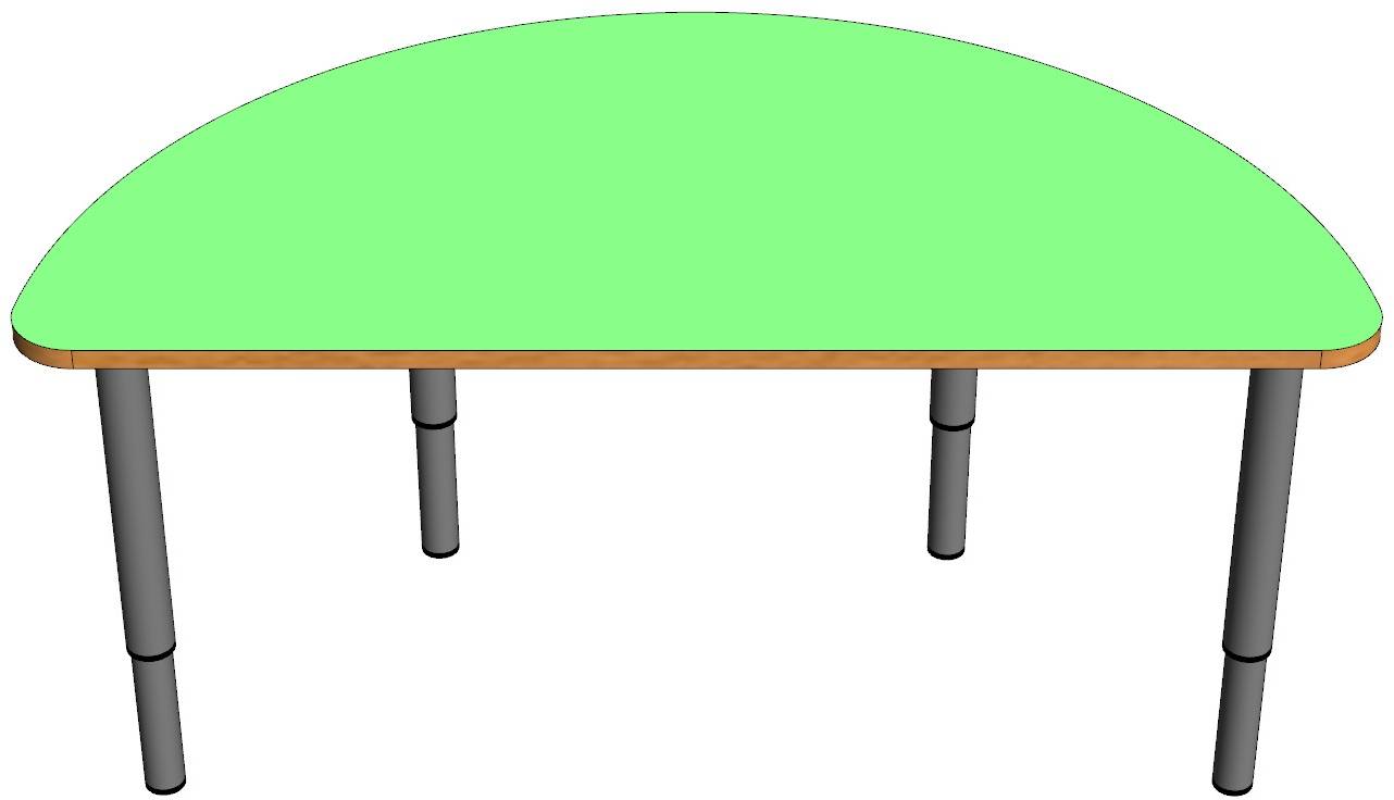 Стол полукруглый на регулируемых ножках (0-3гр)